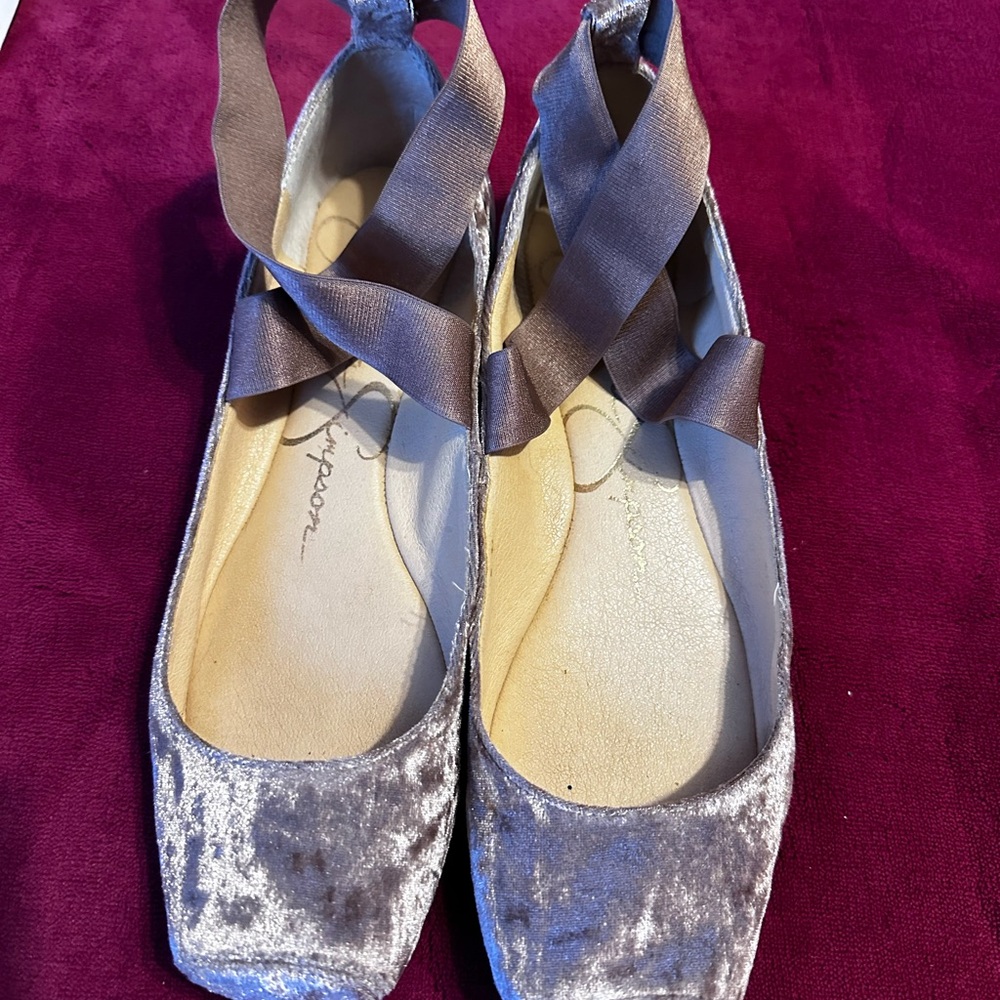 Jessica Simpson Elegant Blush Velvet Ballet Flats 8